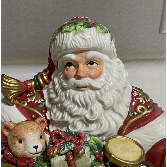 Fitz & Floyd Winter Holiday‎ Santa Server (2006) Gold Tones 12 1/2" EUC - Picture 3 of 16